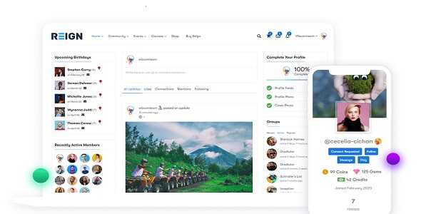 Reign WordPress BuddyPress Theme GPL